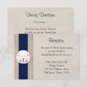 サンド・ダラー・ビーチ・ウェディング・レセプション・カード ネイビー エンクロージャーカード (正面/裏面)