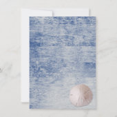 サンド ドルとレース ブルーの結婚前お披露目パーティー 招待状 (裏面)