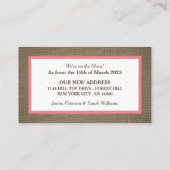 サンド ドル & バーラップ 住所変更カード 名刺 (裏面)