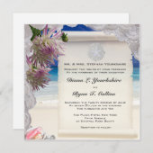 サンド・ドル＆レース　トロピカル　インビテーション 招待状 (正面/裏面)