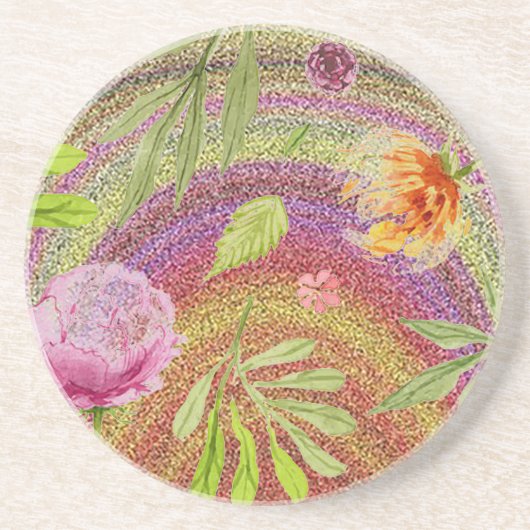 「サンド フラワー」セラミック コースター (正面)