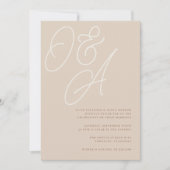 サンド |透かしモノグラム結婚のスクリプト 招待状 (正面)