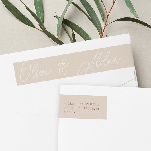 サンド |透かし結婚の差出人住所 ラップアラウンドラベル