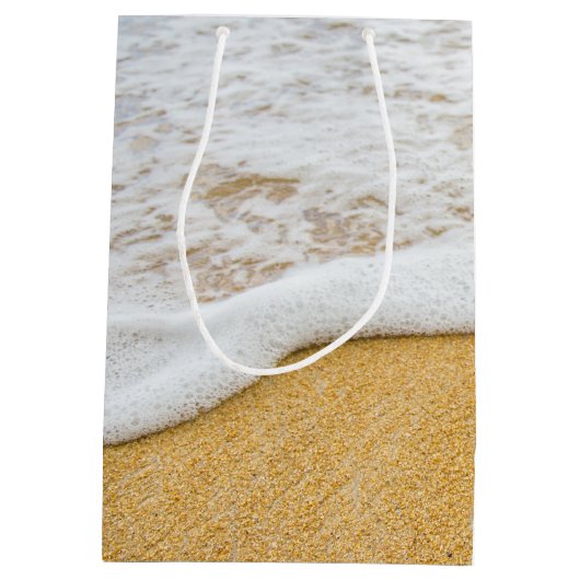 サンドnサーフウェルカムディスティネーションウェディング紙バッグ ミディアムペーパーバッグ (裏面)