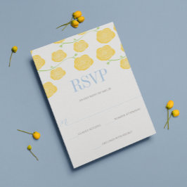 サンニーエレガンスイエローローズ＆スカイブルーウェディング 招待状