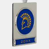 サンノゼの国家Spartans シルバープレートバナーオーナメント (右)