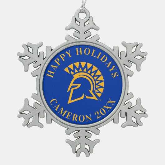 サンノゼの国家Spartans スノーフレークピューターオーナメント (正面)