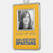 サンノゼの国家Spartans Wordmark シルバープレートフレームオーナメント (左)