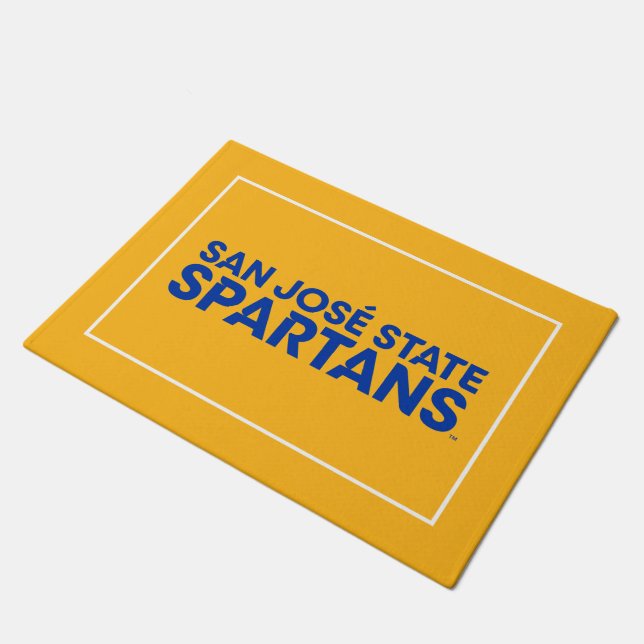 サンノゼの国家Spartans Wordmark ドアマット (アングル)
