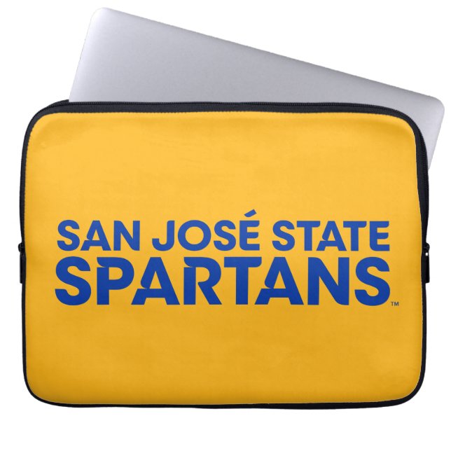 サンノゼの国家Spartans Wordmark ラップトップスリーブ (正面)