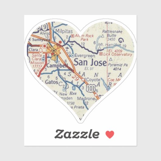 サンノゼの地図 シール (シート)
