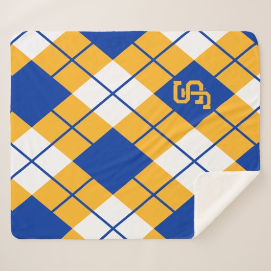 サンノゼの州のSpartansのアーガイル シェルパブランケット (正面(横))