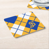 サンノゼの州のSpartansのアーガイル スクエアペーパーコースター (アングル)