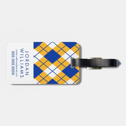 サンノゼの州のSpartansのアーガイル ラゲッジタグ (裏面横)