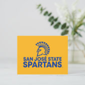 サンノゼの州のSpartansのロゴWordmark インビテーションポストカード (スタンド正面)