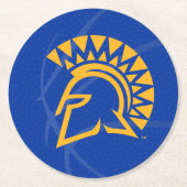 サンノゼの州のSpartansの州のバスケットボール ラウンドペーパーコースター (正面)