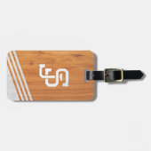 サンノゼの州のSpartansの木製のセメントのストライブ柄 ラゲッジタグ (正面横)