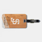 サンノゼの州のSpartansの木製のセメントのストライブ柄 ラゲッジタグ (裏面横)
