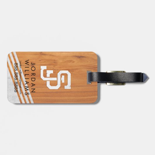 サンノゼの州のSpartansの木製のセメントのストライブ柄 ラゲッジタグ (裏面横)