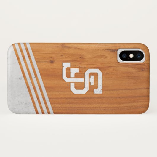 サンノゼの州のSpartansの木製のセメントのストライブ柄 Case-Mate iPhoneケース (裏面(横))