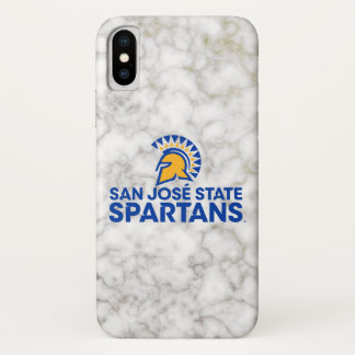 サンノゼの州のSpartansの白の大理石 iPhone X ケース