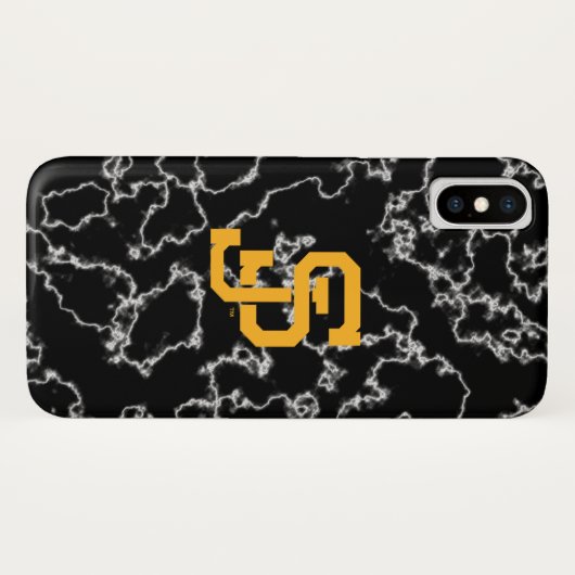 サンノゼの州のSpartansの黒い大理石 Case-Mate iPhoneケース (裏面(横))