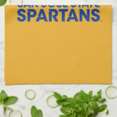 サンノゼの州のSpartansカーボン繊維パターン キッチンタオル (折り畳み)