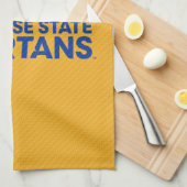 サンノゼの州のSpartansカーボン繊維パターン キッチンタオル (四つ折り)