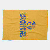 サンノゼの州のSpartansカーボン繊維パターン キッチンタオル (横)