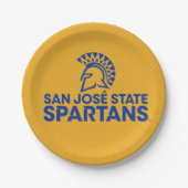 サンノゼの州のSpartansカーボン繊維パターン ペーパープレート (正面)