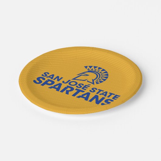 サンノゼの州のSpartansカーボン繊維パターン ペーパープレート (アングル)
