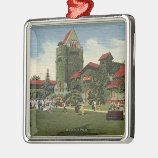 サンノゼの州立大学のキャンパスの眺め メタルオーナメント (左)