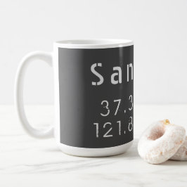 サンノゼの緯度と経度 コーヒーマグカップ