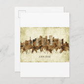 サンノゼカリフォルニアシティスケープ インビテーションポストカード (正面/裏面)