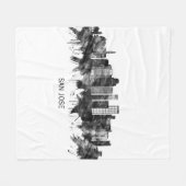 サンノゼカリフォルニアスカイラインBW フリースブランケット (正面(横))