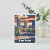 サンノゼカリフォルニアUSAアートヴィンテージトラベル ポストカード (スタンド正面)