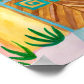 サンノゼデグラシアチャーチウォーターカラーニューメキシコ ポスター (角)