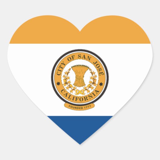 サンノゼ国旗 ハートシール (正面)
