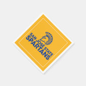 サンノゼ州スパルタンロゴワードマーク スタンダードカクテルナプキン (角)