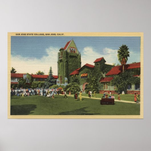サンノゼ州大学キャンパスのビュー ポスター (正面)