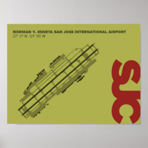 サンノゼ空港(SJC)図表ポスター ポスター