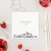 サンノゼ結婚のミニマル紙 スタンダードカクテルナプキン (インサイチュ)