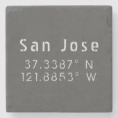 サンノゼ緯度経度ストーンコースター ストーンコースター (正面)