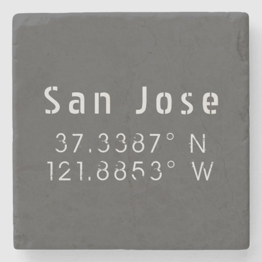 サンノゼ緯度経度ストーンコースター ストーンコースター (正面)