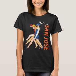 サンノゼ アートデコ レトロ オレンジ トラベル Tシャツ
