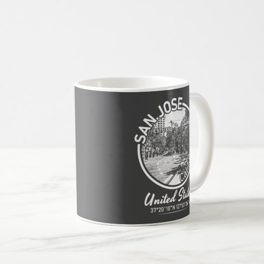 サンノゼ – カリフォルニアヴィンテージ コーヒーマグカップ (正面右)