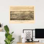 サンノゼ，カリフォルニア州パノラママップ – 1869 ポスター (ホームオフィス)