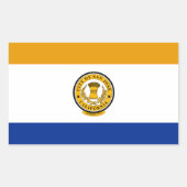 サンノゼ（カリフォルニア州）市旗 長方形シール (正面)