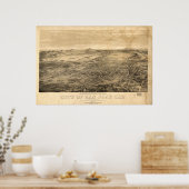 サンノゼ・カリフォルニア1869パノラママップ ポスター (キッチン)