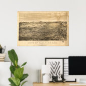 サンノゼ・カリフォルニア1869パノラママップ ポスター (ホームオフィス)